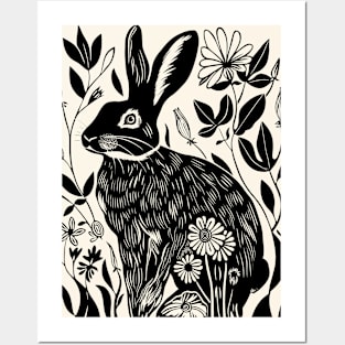 Easter Rabbit Flowers Nature Bunny Lovers Posters and Art